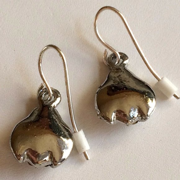 Silver Crystal Ladybug Earrings Sparkly Dainty - Picture 7 of 8